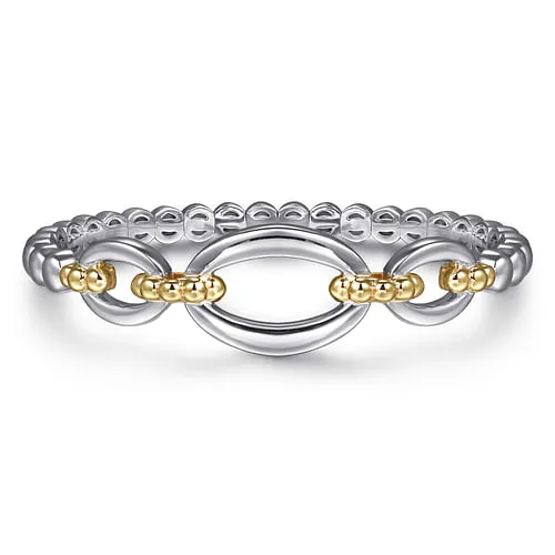 Sterling Silver & 14K Yellow Gold Open Bangle Bracelet by Gabriel