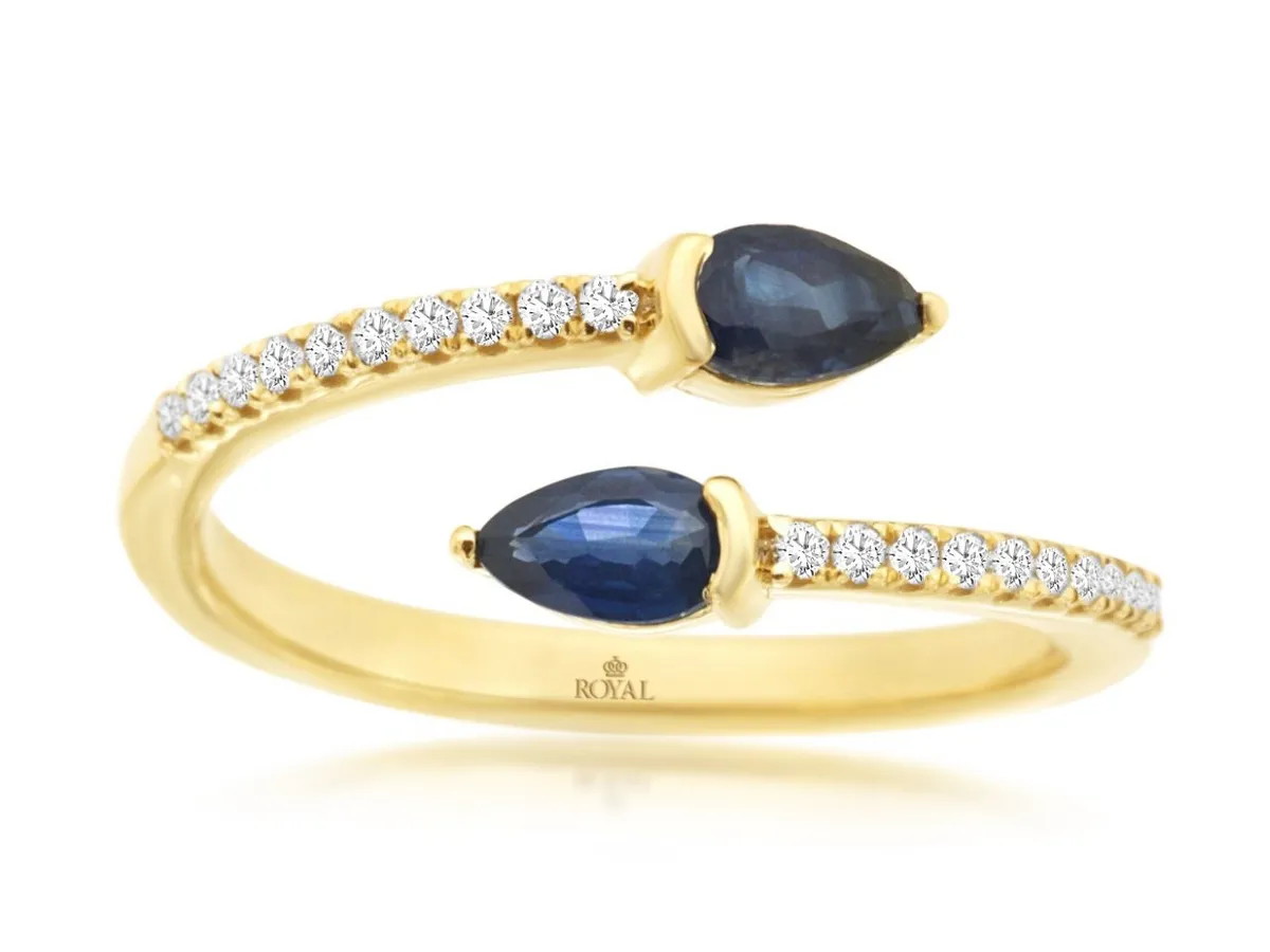14K Yellow Gold Sapphire & Diamond Ring by RJM