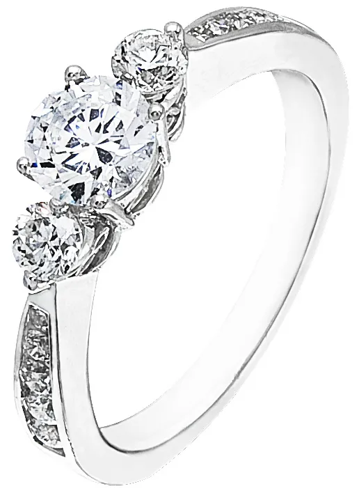 Diamond Ring, .46 Carat Diamonds on 14K White Gold