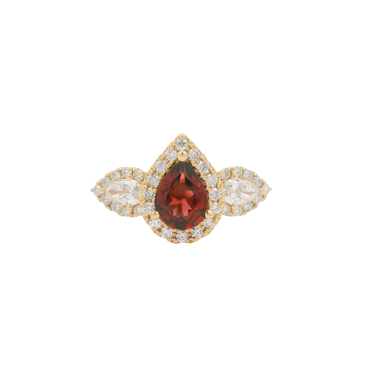 14K Yellow Gold Garnet & Diamond Ring by RJM