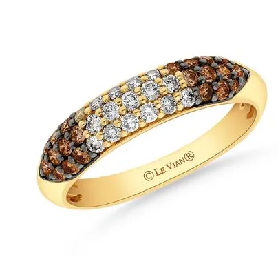 14K Honey Gold Nude, Vanilla, & Chocolate Diamond Fashion Ring