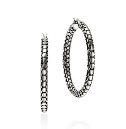 Dot Silver 37mm Hoop Earrings by John Hardy
