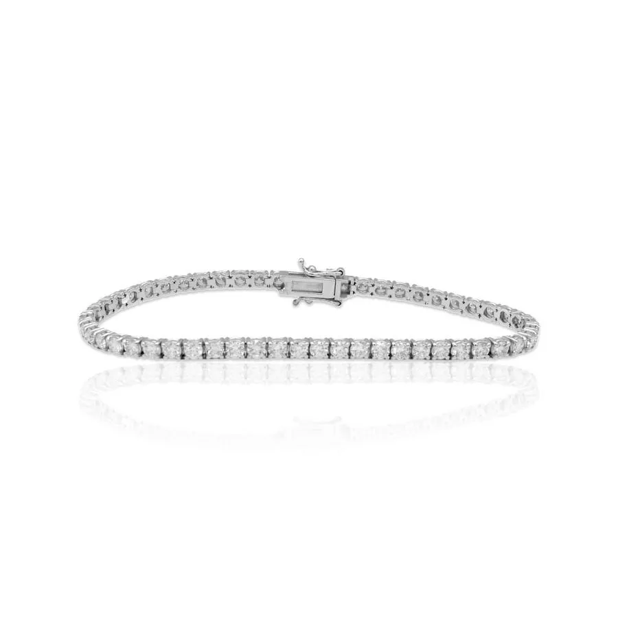 Diamond Tennis Bracelet, 6.21 Carat on 18k White Gold