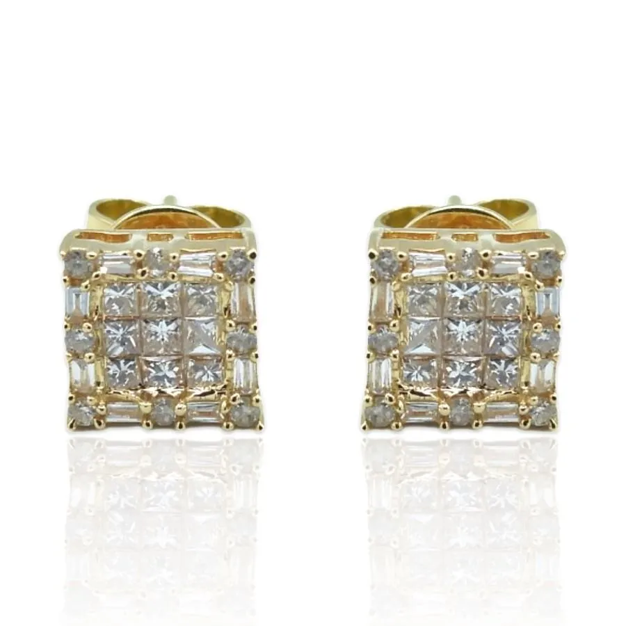 Diamond Stud Earrings, 0.52 Carat on Solid 18k Yellow Gold